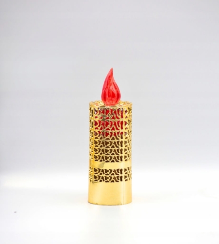 WKŁAD ZNICZ ELEKTRYCZNY ŚWIECA ZŁOTA Z BATERIAMI AŻUR LED