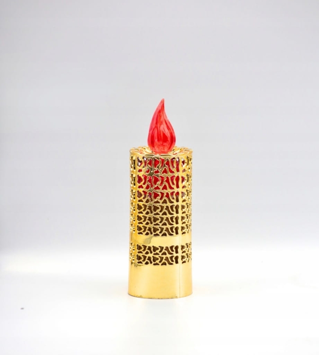 WKŁAD ZNICZ ELEKTRYCZNY ŚWIECA ZŁOTA Z BATERIAMI AŻUR LED