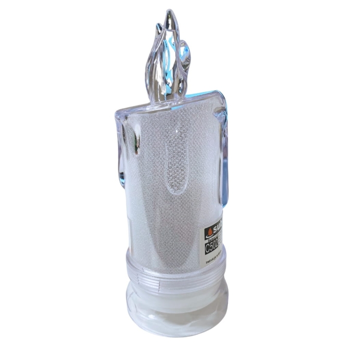 Wkład led do zniczy Subito 14,5 cm Brokatowy Akrylowy Zimny Biały LED