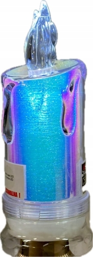 Świeca LED Subito opal zimny 14,5 cm Akryl Brokatowy Wkład led do znicza