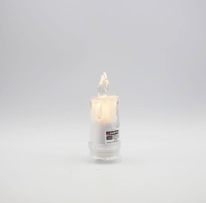 Wkład led do zniczy Subito 14,5 cm Brokatowy Akrylowy Ciepły Biały LED