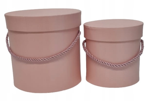 Pudełko Prezentowe Flower Box Podwójne 2w1 Zestaw 2 Róż Różowe Pudrowy Pięk