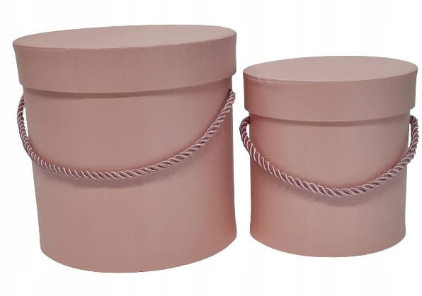 Pudełko Prezentowe Flower Box Podwójne 2w1 Zestaw 2 Róż Różowe Pudrowy Pięk