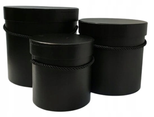 Flower Box Pudełko Prezentowe Czerń Czarne 3w1 Zestaw 3 Dekoracja Prezent