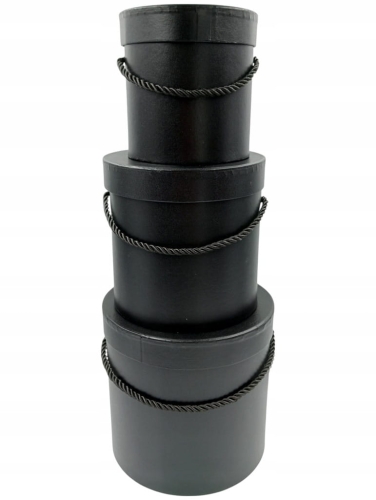 Flower Box Pudełko Prezentowe Czerń Czarne 3w1 Zestaw 3 Dekoracja Prezent