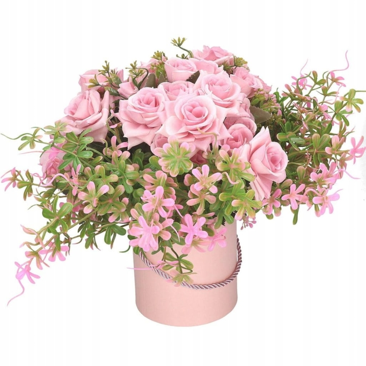 Pudełko Prezentowe Flower Box 2w1 Zestaw 2 Brokatowe Róż Różowe Brokat Deko