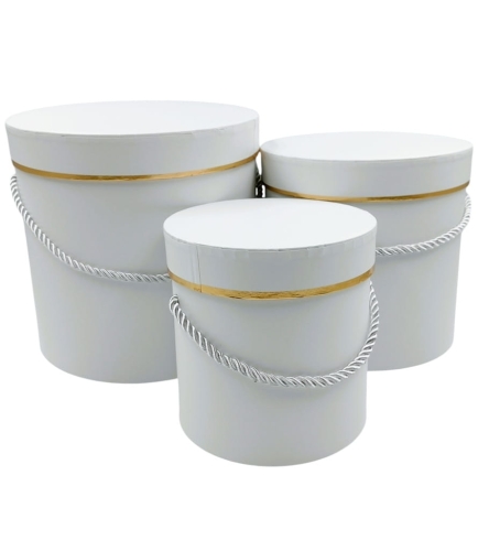 Flower Box Pudełko Prezentowe Dekoracja Ze złotym paskiem Zestaw 3 3w1 Prez