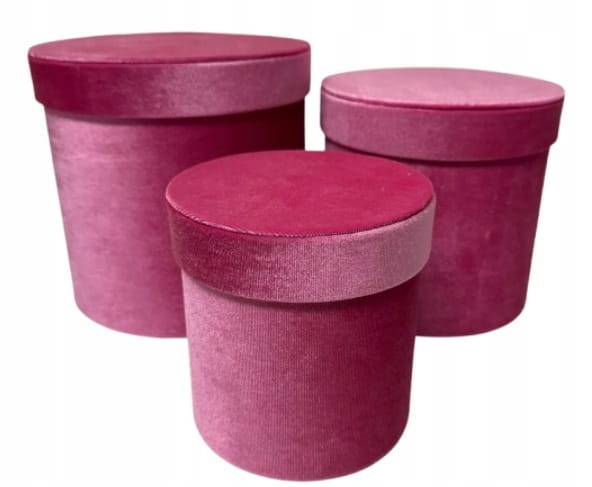 Pudełko Prezentowe Flower Box Aksamitne welur Welurowe 3w1 Zestaw 3 Prezent