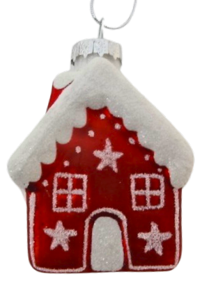 Piękna Dekoracyjna Bombka Szklana domek dom 7cm  Piękna Dekoracja Choinki Idealna