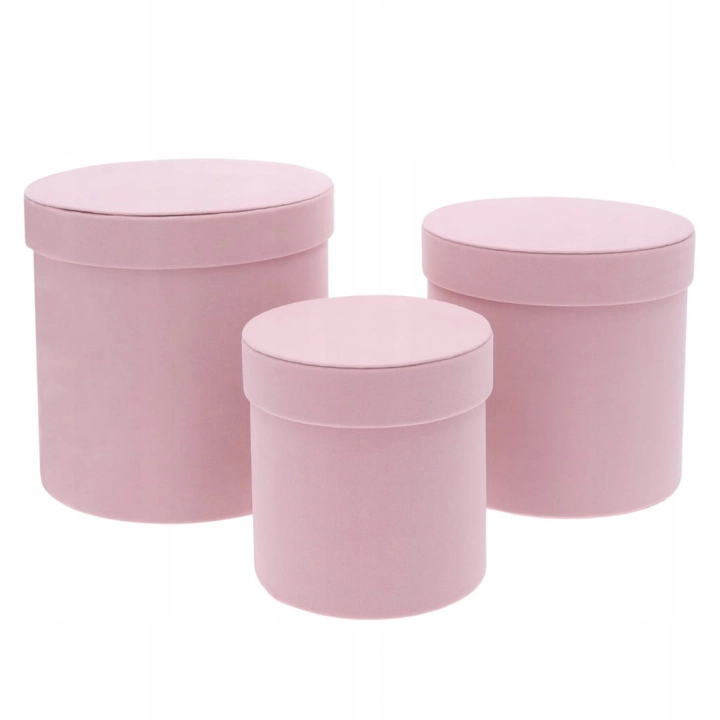 Flower box pudełko 3w1 welur zamsz pudrowy róż Prezent Pudełko Prezentowe