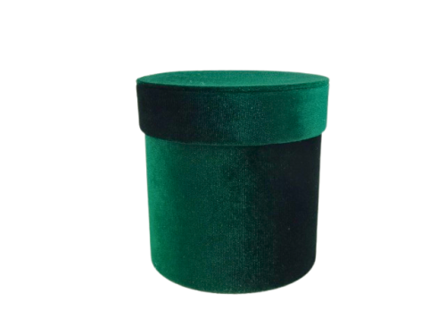 Flower box pudełko welur zamsz pojedyncze ciemna zieleń Pudełko Prezentowe