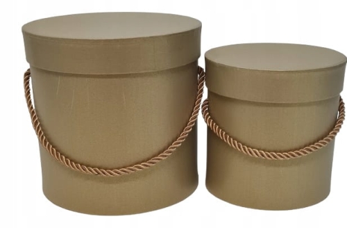 Flower box pudełko na kwiaty 2w1 podwójne beżowe złoto Pudełko Prezentowe