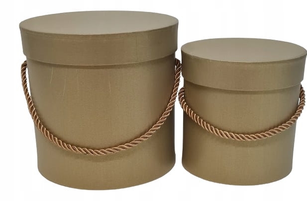 Flower box pudełko na kwiaty 2w1 podwójne beżowe złoto Pudełko Prezentowe