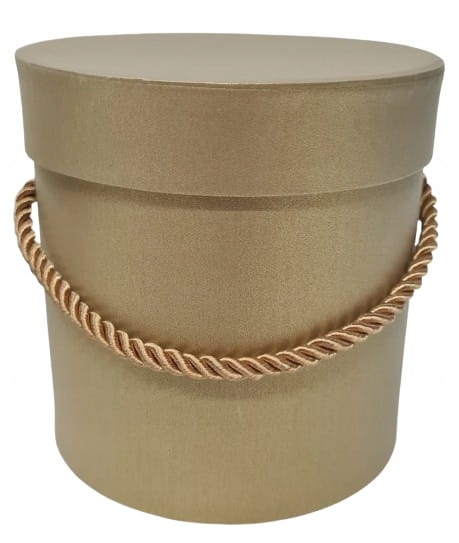 Flower box pudełko na kwiaty beżowe złoto Pudełko prezentowe Złoto Prezent