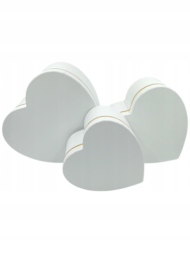 PUDEŁKO PREZENTOWE FLOWER BOX SERCE Z POKRYWKĄ ZŁOTY PASEK KOMUNIA PREZENT