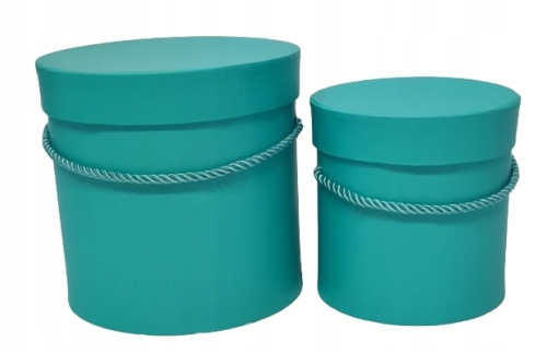 PUDEŁKO PREZENTOWE FLOWER BOX TIFFANY NIEBIESKIE KOMPLET 2W1 PREZENT IDEALN