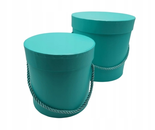 PUDEŁKO PREZENTOWE FLOWER BOX TIFFANY NIEBIESKIE KOMPLET 2W1 PREZENT IDEALN