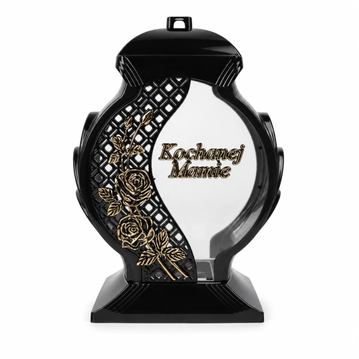 Znicz kapliczka Obelix zdobiony 33 cm – 1262 – Mamie – złote róże
