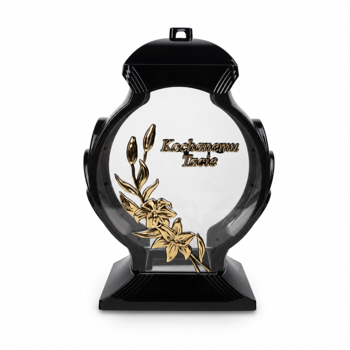 Znicz kapliczka Obelix zdobiony 33 cm – 1262 – Tacie – złote lilie