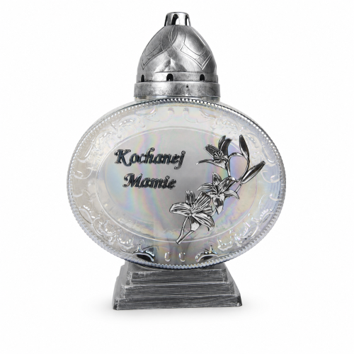 Znicz Zegarek z lilią Kochanej Mamie 31 cm – 1483 – Srebrny