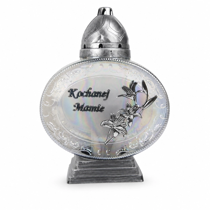 Znicz Zegarek z lilią Kochanej Mamie 31 cm – 1483 – Srebrny