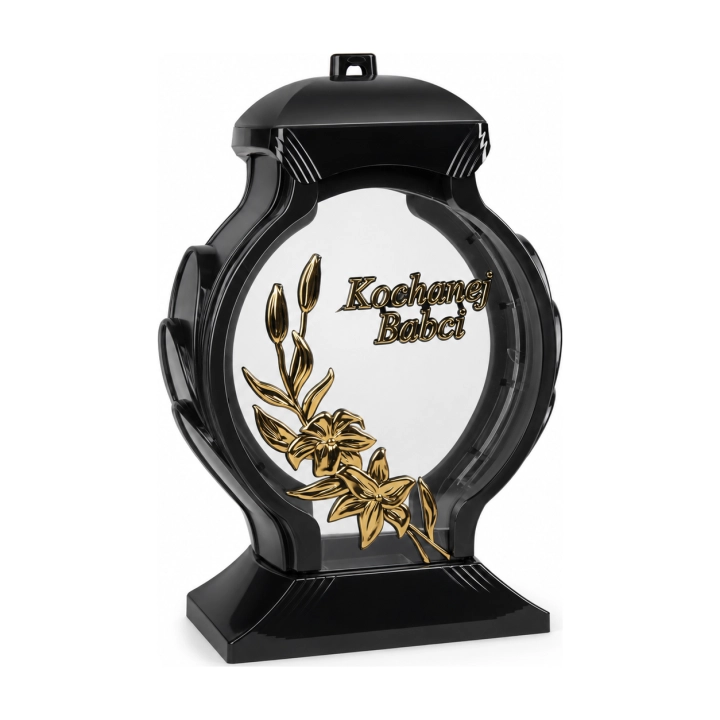 Znicz Obelix dla Babci 31 cm – Kochanej Babci – lilie