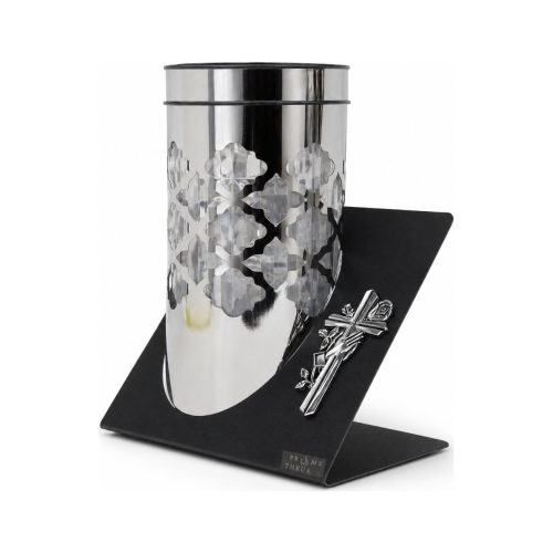 Znicz solarny Paris srebrny 23 cm – 1200 – Róża