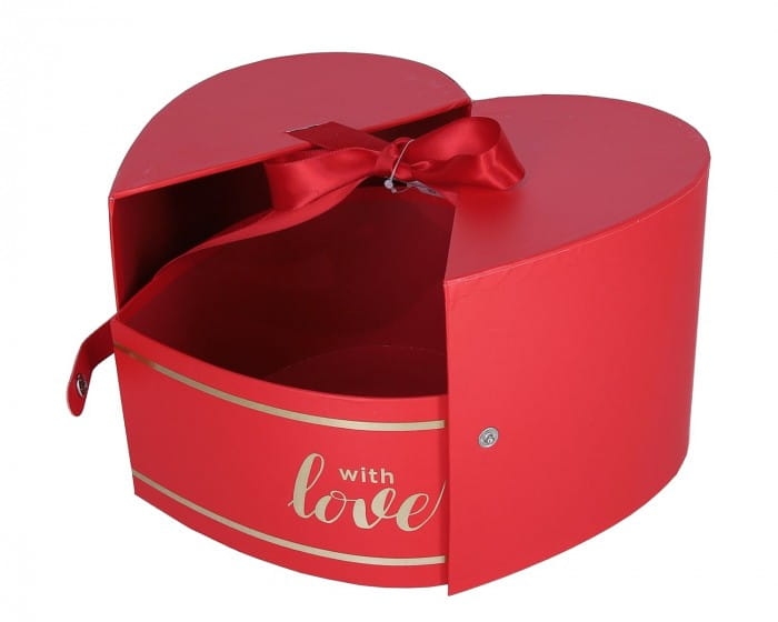 Pudełko prezentowe Flower Box SERCE POMYSŁ NA PREZENT CZERWONE ROZKŁADANE