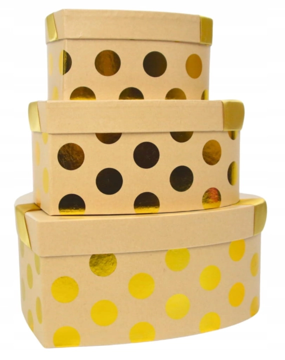Zestaw 3 Pudełek Prezentowych Flower Box Boxów Prezent Serce z Kokardą