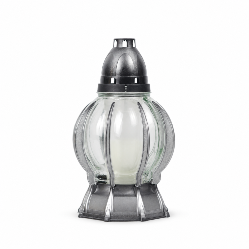 Znicz K7 24 cm – Bezbarwny – srebrny