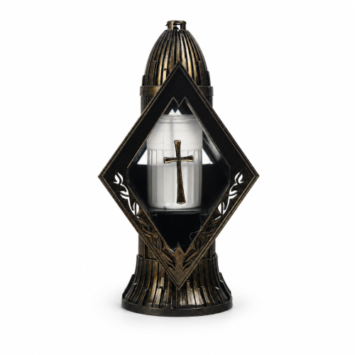 Znicz Glass Art 2 Kapliczka Mała 29 cm – Czarny – złoty