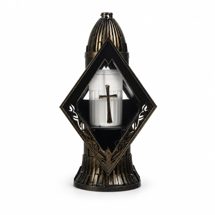 Znicz Glass Art 2 Kapliczka Mała 29 cm – Czarny – złoty