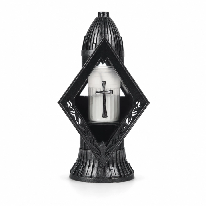 Znicz Glass Art 2 Kapliczka Mała 29 cm – Czarny – srebrny