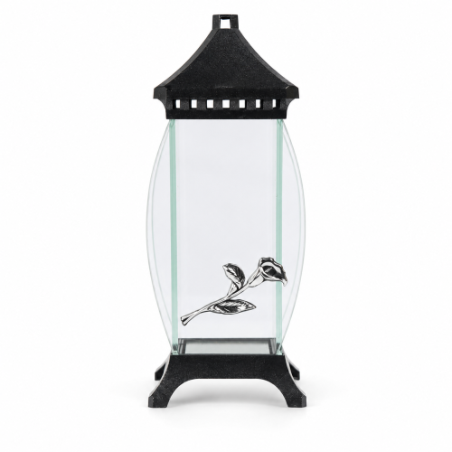 Znicz Kapliczka Mini 29 cm – Bezbarwny – czarny