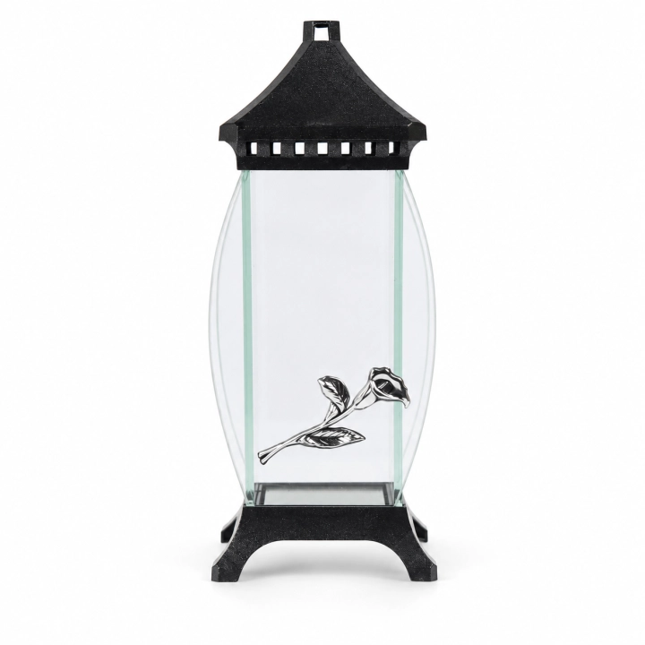 Znicz Kapliczka Mini 29 cm – Bezbarwny – czarny