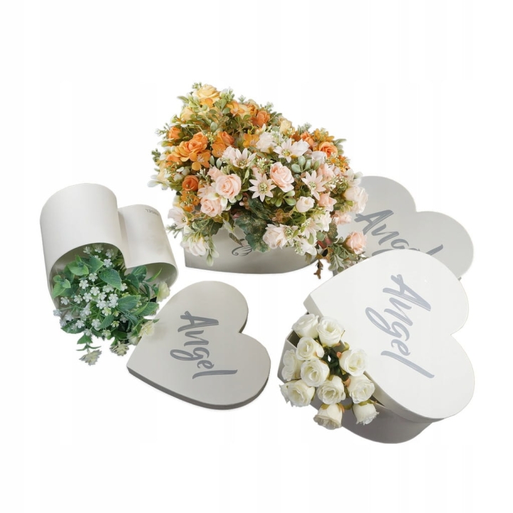 Flower Box Pudełko Prezentowe Komplet 3 napis ANGEL Walentynki Prezent