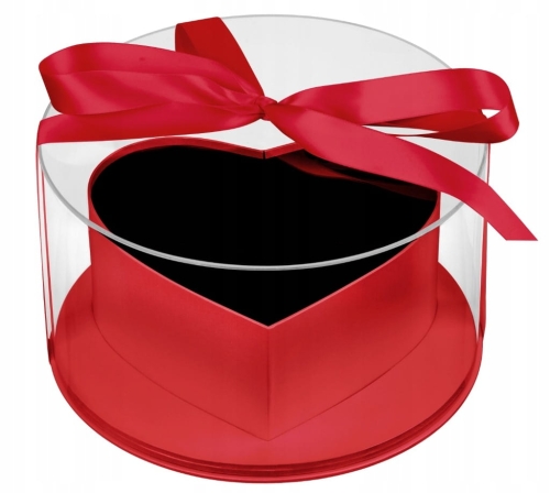 Pudełko Prezentowe Flower Box Z POKRYWĄ PRZEZROCZYSTĄ KOKARDA PREMIUM