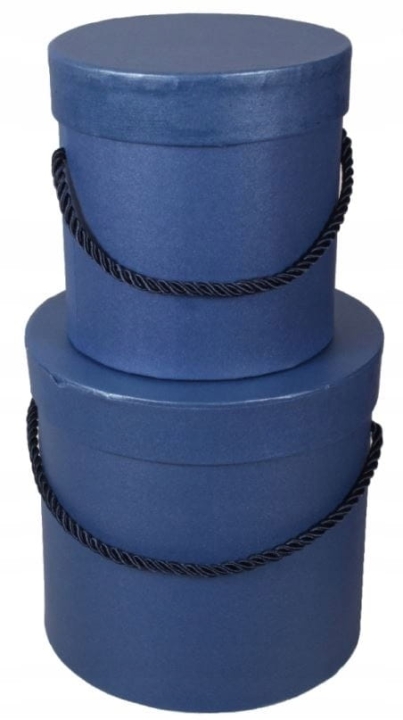 Zestaw 2 Pudełek Prezentowych Flower Box Boxow Prezent Kwiaty Owalne Blue