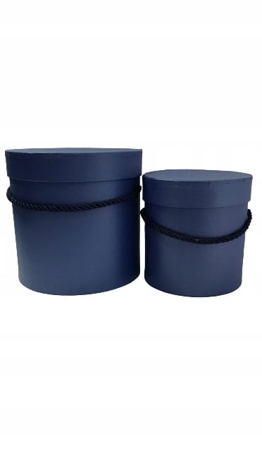 Zestaw 2 Pudełek Prezentowych Flower Box Boxow Prezent Kwiaty Owalne Blue