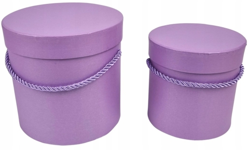 Flower Box zestaw 2w1 pudełek lilac fioletowych ze sznurkiem eleganckie lux