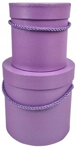 Flower Box zestaw 2w1 pudełek lilac fioletowych ze sznurkiem eleganckie lux