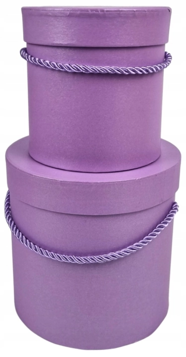 Flower Box zestaw 2w1 pudełek lilac fioletowych ze sznurkiem eleganckie lux