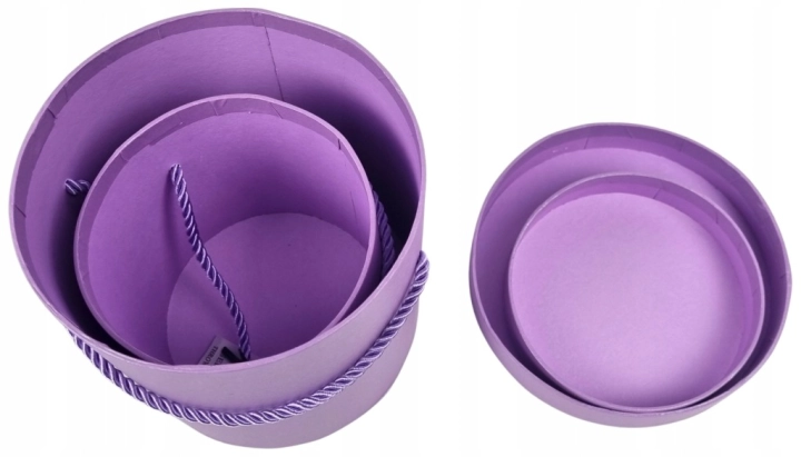 Flower Box zestaw 2w1 pudełek lilac fioletowych ze sznurkiem eleganckie lux