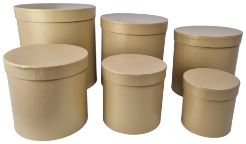 Zestaw 6 pudełek szampańskich okrągłych flower box premium 25-12 cm