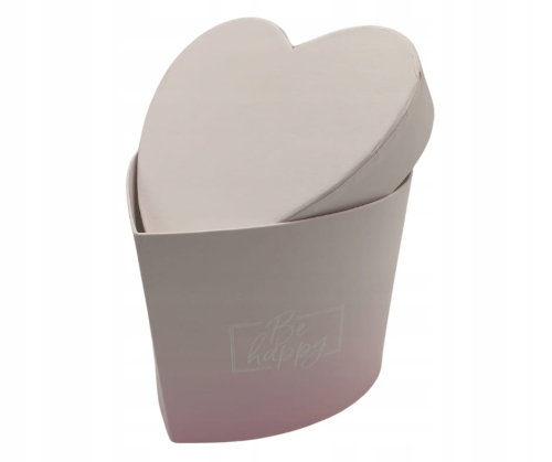 Pudełko Pudełeczko Prezentowe Flower Box Serce Walentynki Be Happy Prezent