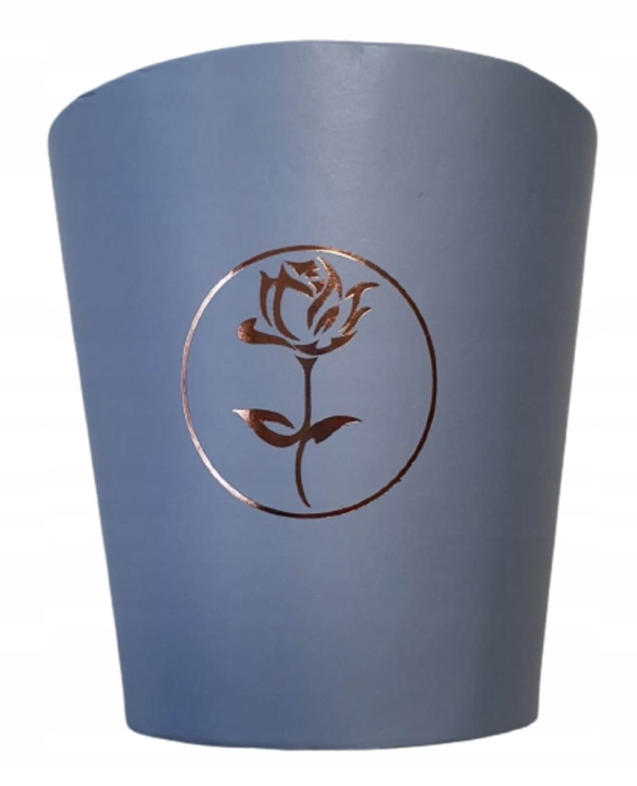 Flower box pudełko na kwiaty doniczka kubeczek niebieski Walentynki