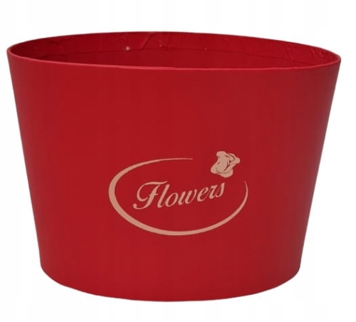 Flower box pudełko na kwiaty doniczka owalna czerwona "Flowers"