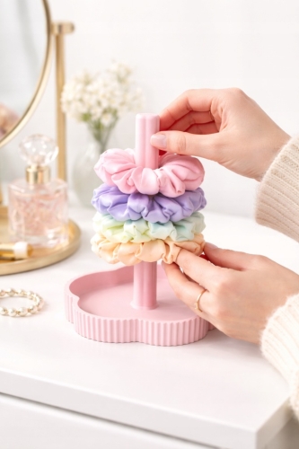 PIĘKNY DEKORACYJNY STOJAK STOJACZEK scrunchie GUMKI GUMKE DO WŁOSÓW KWIAT