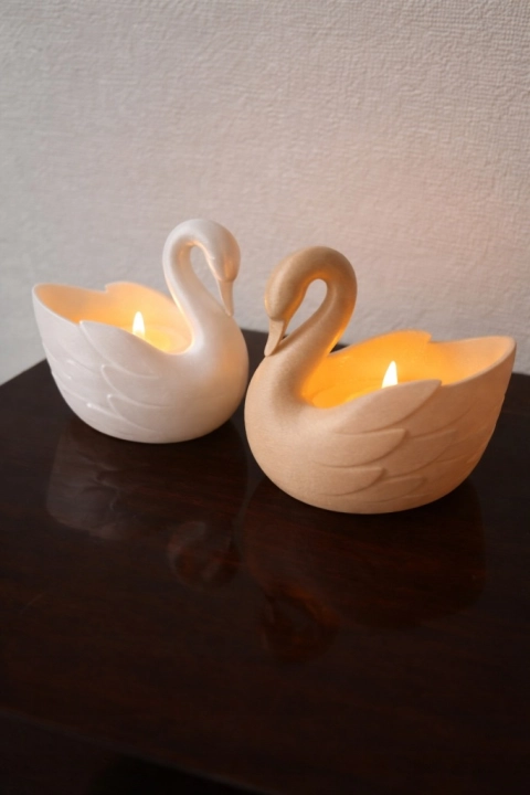 PIĘKNY DEKORACYJNY LAMPION Łabędź tealight Premium Dekoracja Domu Ładny