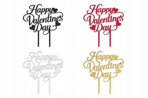 TOPPER PIĘKNY WALENTYNKOWY NA WALENTYNKI HAPPY Valentine's DAY OZDOBA BOX